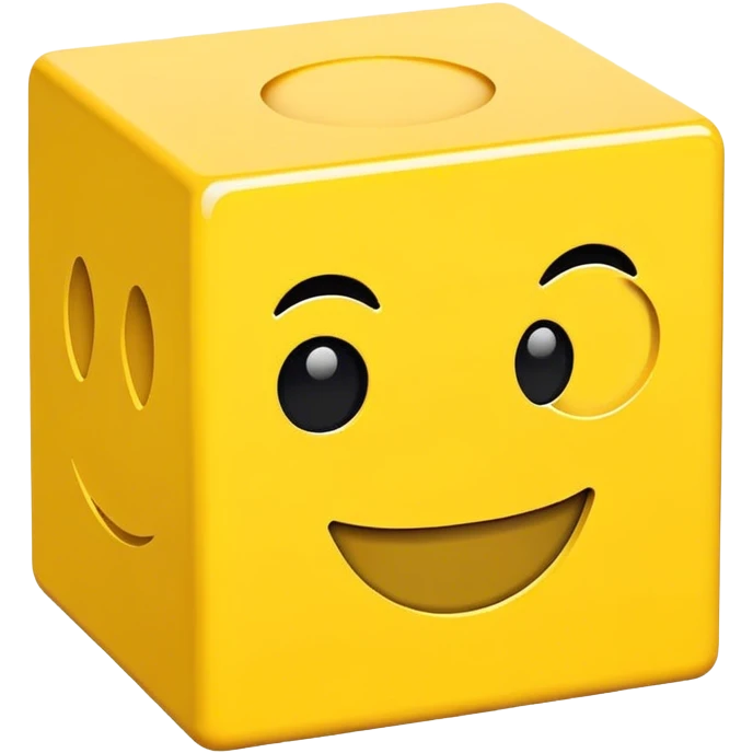 Pixel cube smiling face emoji