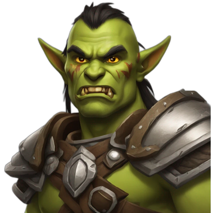 orc male warrior from world of warcraft with thunderfury emoji