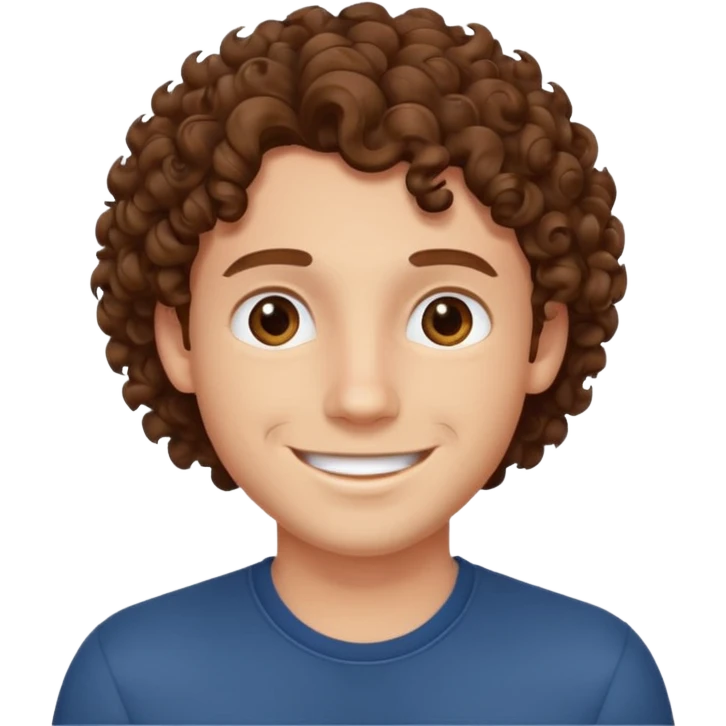 Young man with curly hair  emoji