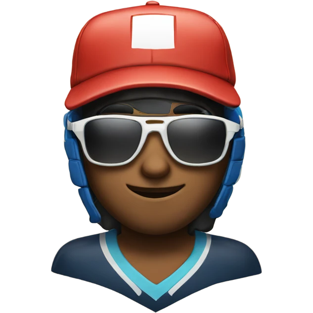 hockey player with sunglasses and a hat on emoji