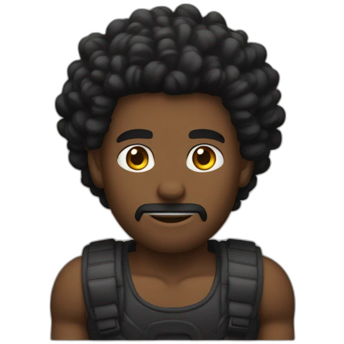Persona masculina de raza negra con rastas y muy musculada emoji