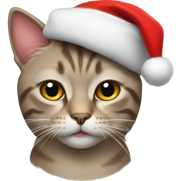 Cat with red Christmas hat emoji