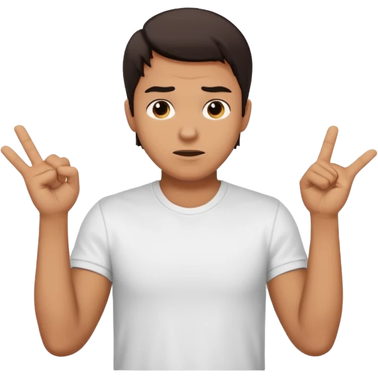 a man making the gesture of shrugging his shoulders emoji