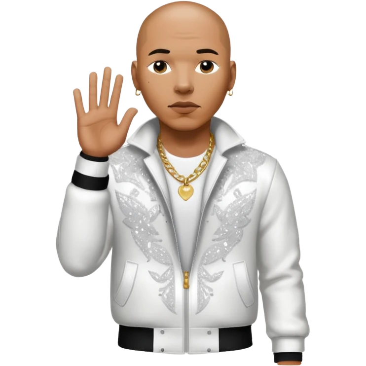 Pitbull, Rapper with white sequin outfit emoji