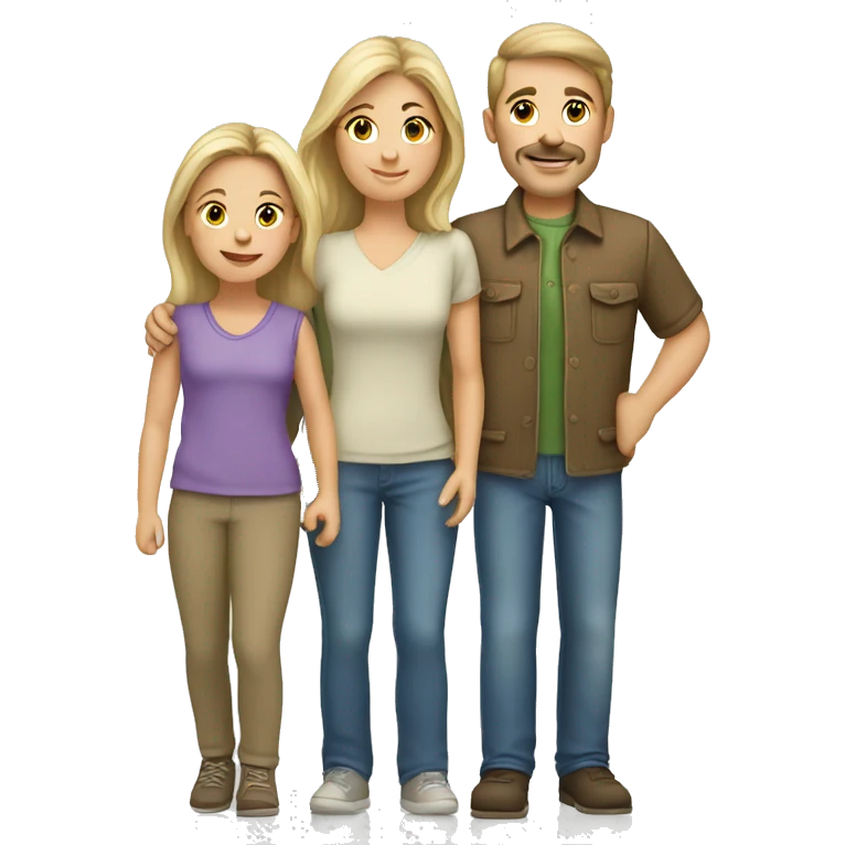 caucasian family of 4 emoji
