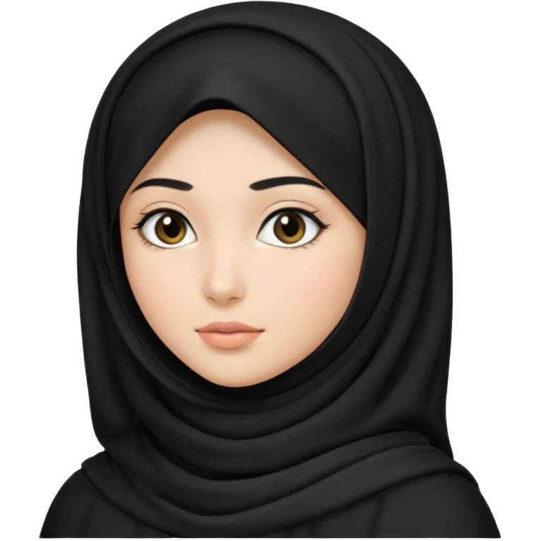 girl with black hijab and another girl with black hair emoji