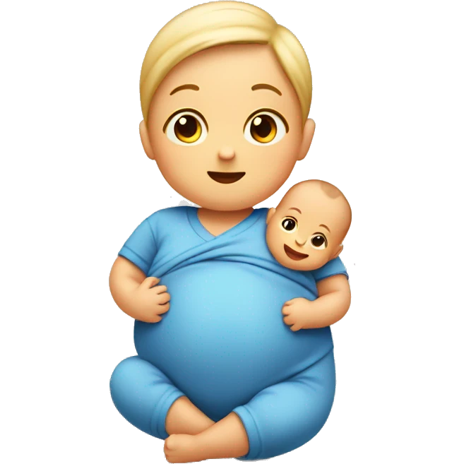 create an emoji of a baby boy inside his mother's belly emoji