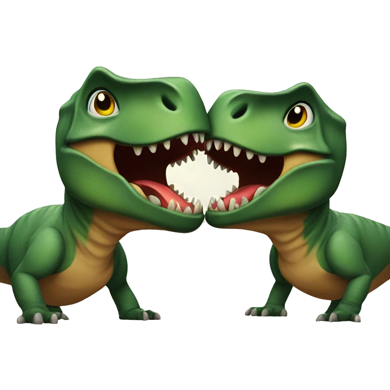 two trex kiss emoji
