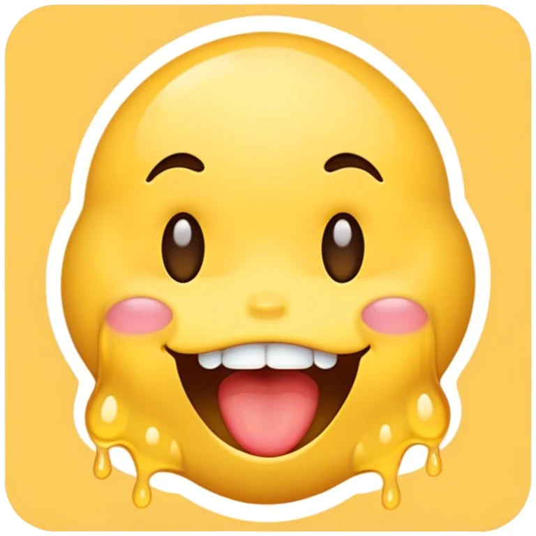 yellow cute drooling emoji emoji