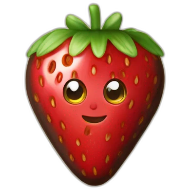 chocolate dipped strawberry emoji