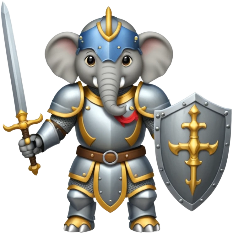 ELEPHENT KNIGHT WITH SHIELD AND SWORD emoji