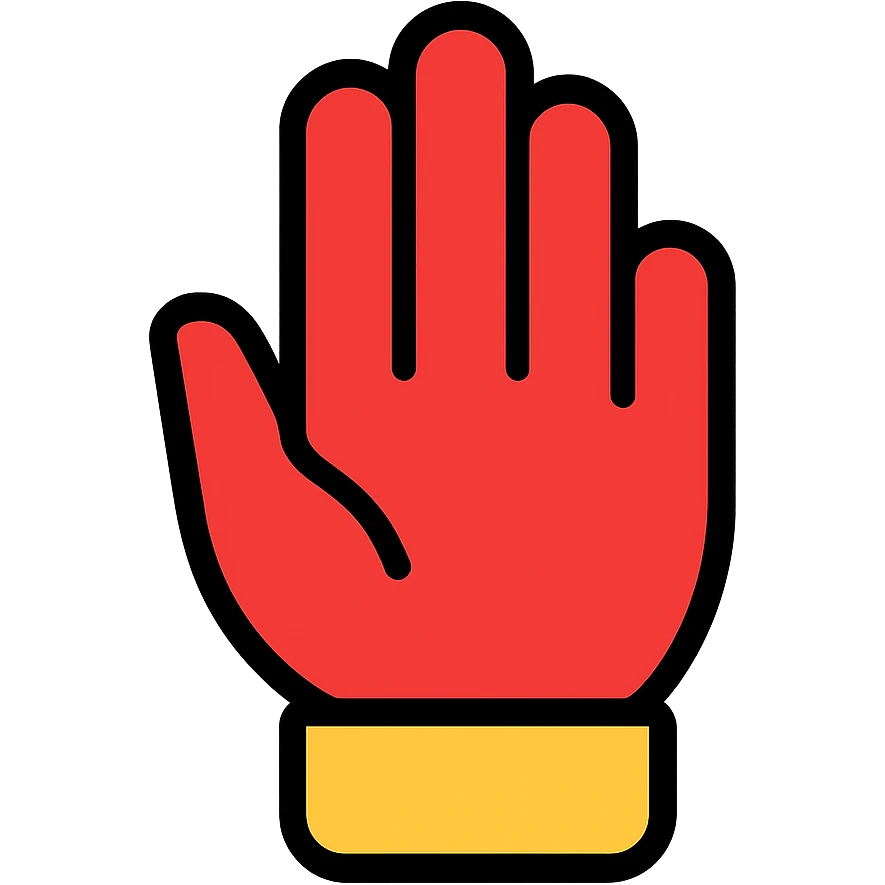 stop hand icon with color outline emoji