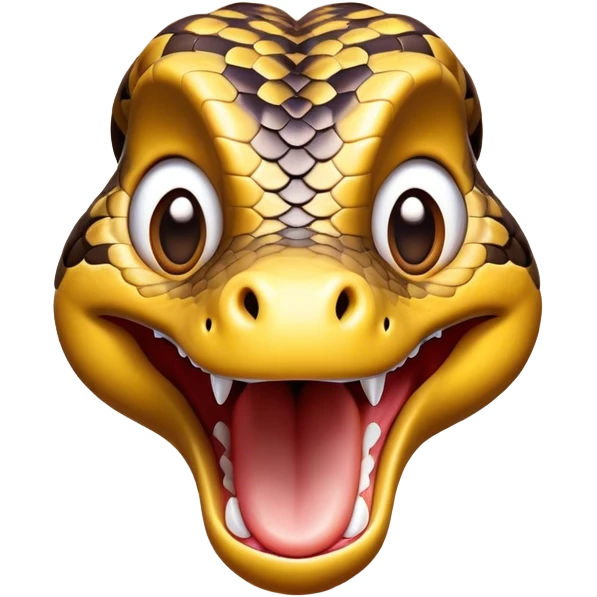 Cinematic Comical Python Portrait Emoji, Head tilted dramatically with an exaggeratedly shocked expression, featuring a robust, patterned body with wide, comically expressive eyes full of humorous disbelief, Simplified yet hilariously expressive features, highly detailed, glowing with a slightly sassy glow, high shine, dramatic yet playful, stylized with an air of quirky reptilian attitude, soft glowing outline, capturing the essence of a meme-worthy python that looks ready to side-eye its way into viral fame! emoji