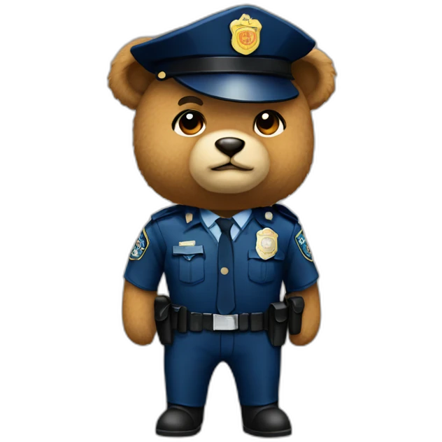 teddy bear with police uniform emoji
