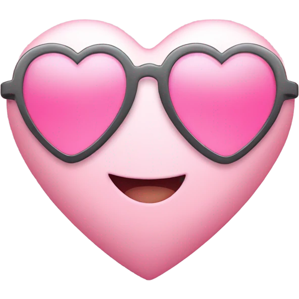 Baby pink Smiling face heart emoji with sunglasses emoji