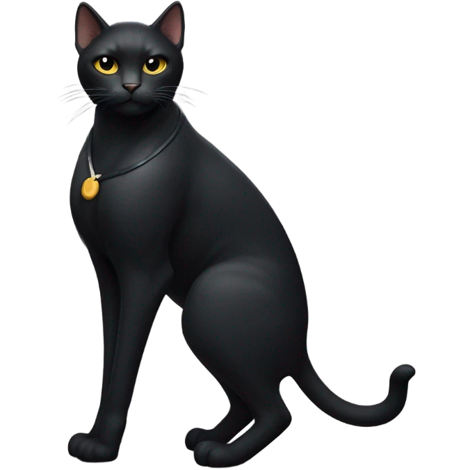 Black cat wearing speedo emoji