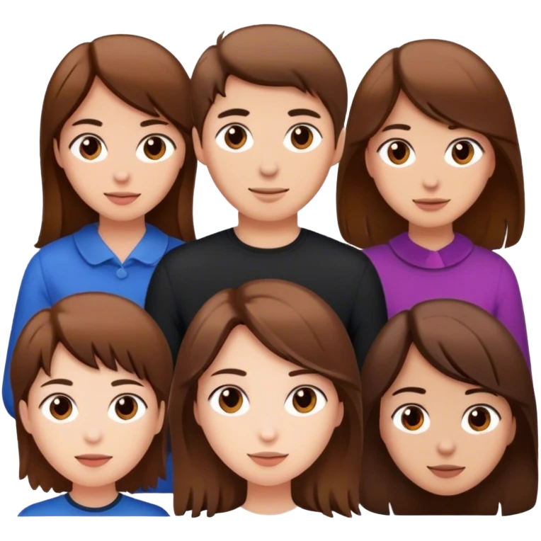 Brown hair Guys behind brown hair girls  emoji