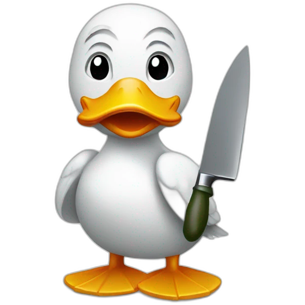 duck holding a knife  emoji