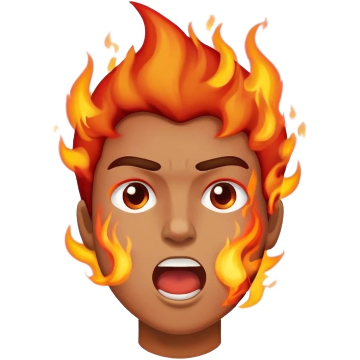 Human spitting fire emoji