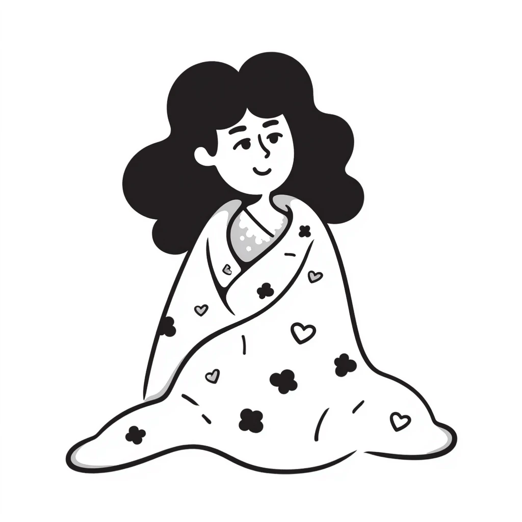 woman with blanket emoji