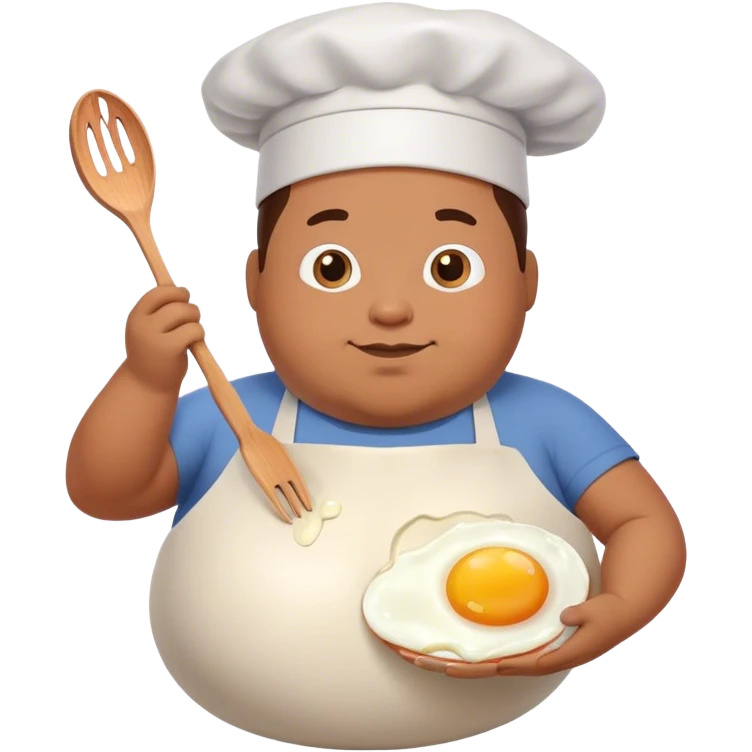 Person big belly & cooking eggs emoji