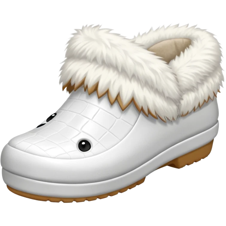 white crocks with fur lining in white color emoji