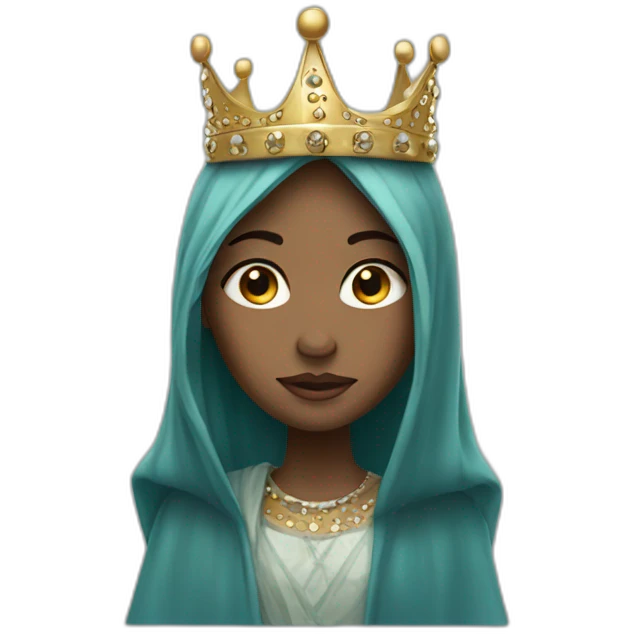 A veiled girl wearing  clothes with a studded crown emoji