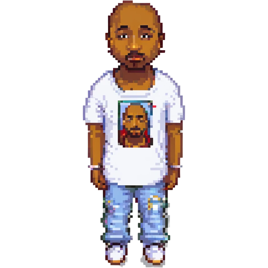 2Pac в полный рост, no background emoji