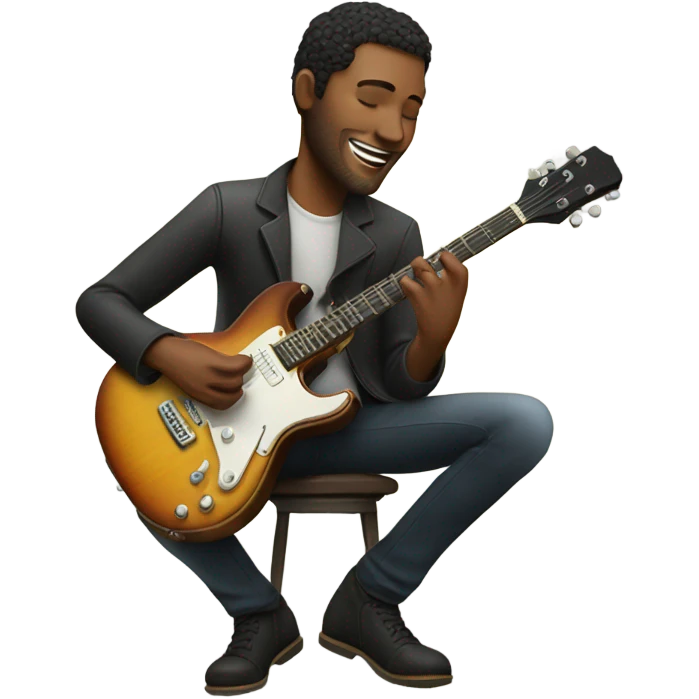 Man playing guitar solo emoji