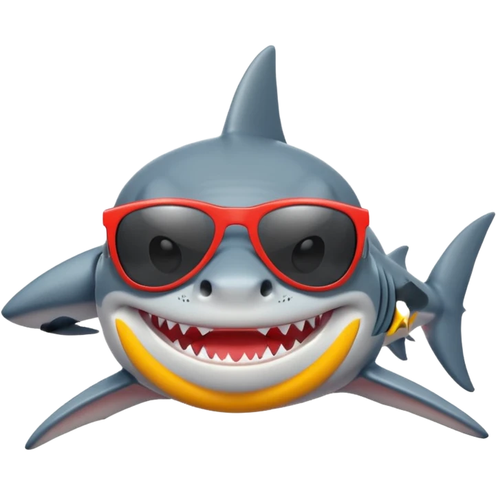 Shark with sunglasses and body emoji