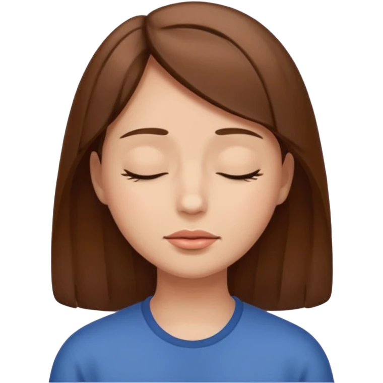 Go to sleep brown hair  emoji