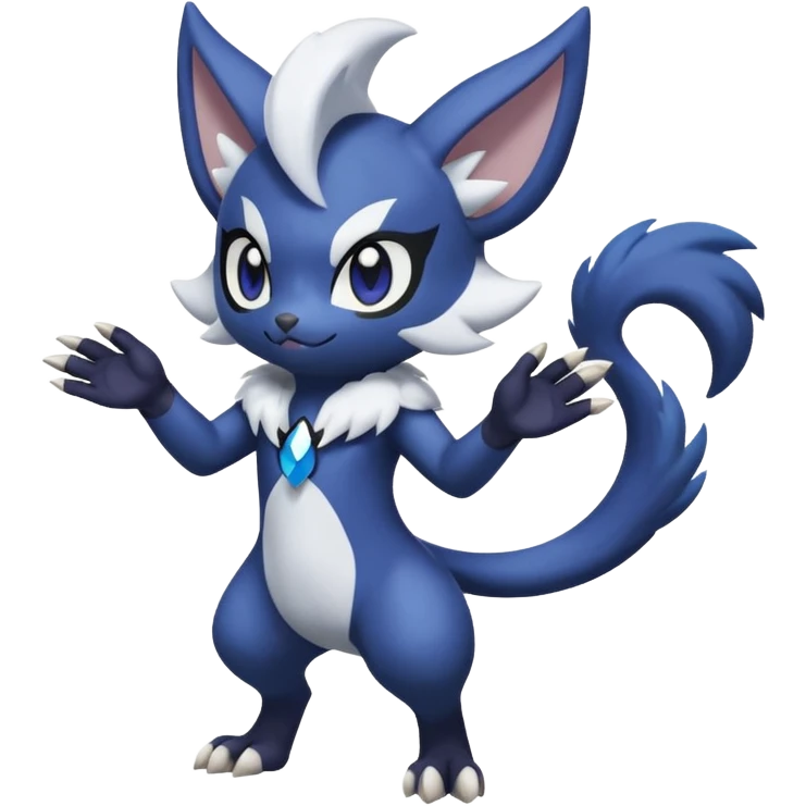 Meowstic-Noibat-Absol-fusion (full body) emoji