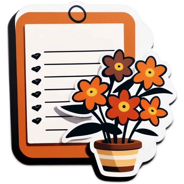 Brown flowers to do list emoji