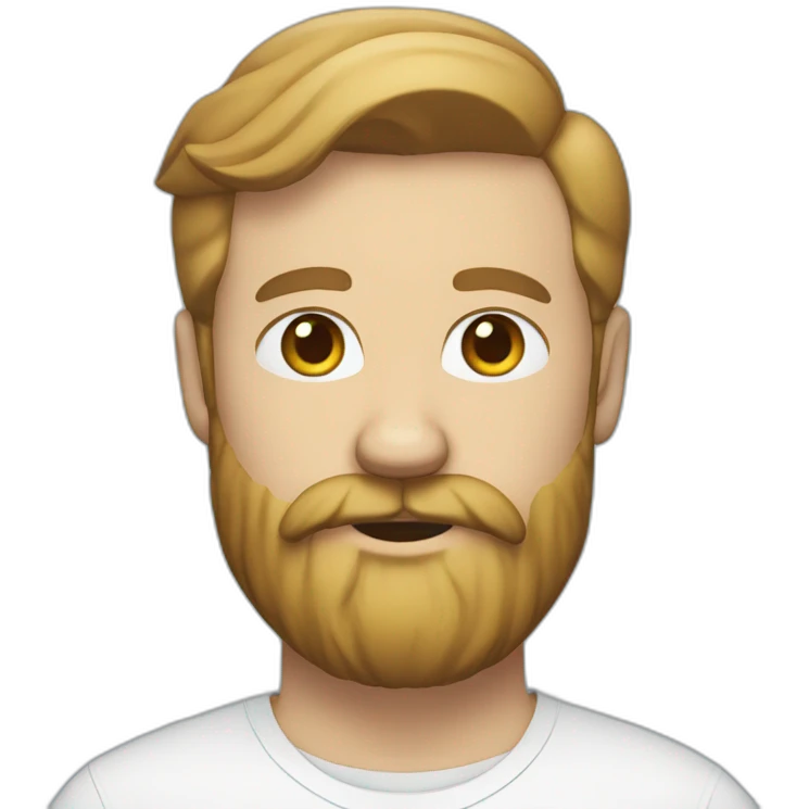 a bearded white man with a mustache a wide white tshirt and wide blue pants emoji