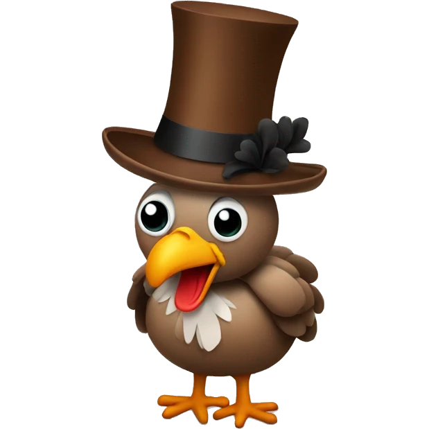 Turkey with top hat emoji