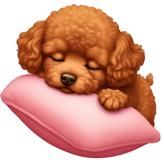 red toy poodle sleeping emoji