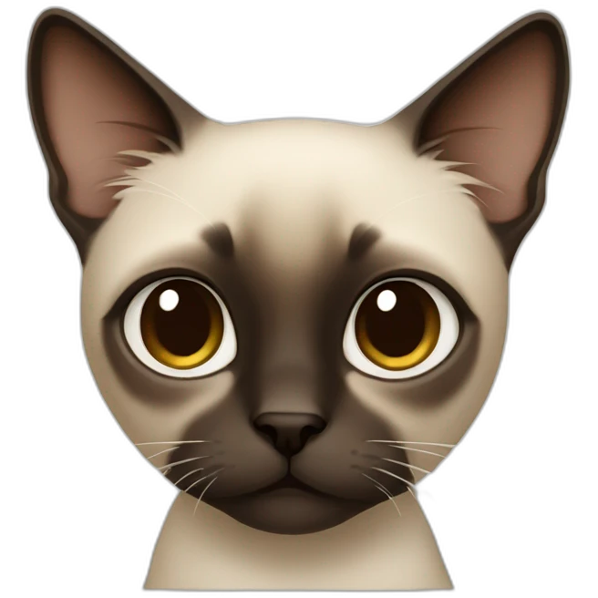 Very sad Siamese cat with Dark Brown hair emoji