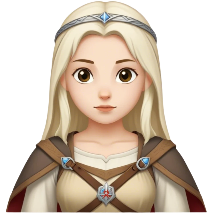 medieval cloth worn by a DnD themed fantasy female character. basic low level cloth. cloth only above the waist. The cloth are only above the waist. emoji