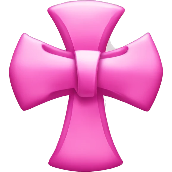 Pink cross with a pink bow on the side emoji
