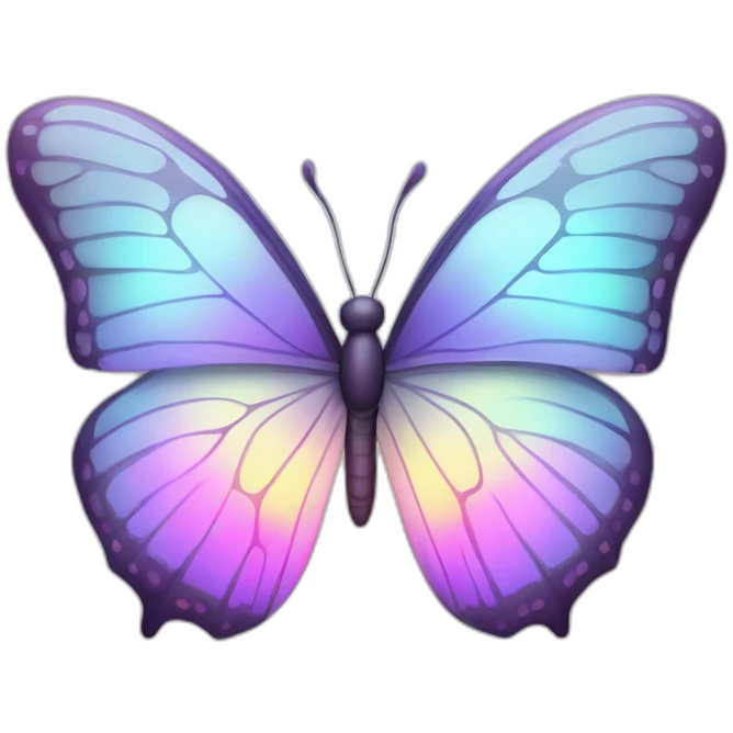 Glowing Pastel Gradient Hue Iridescent Butterfly emoji