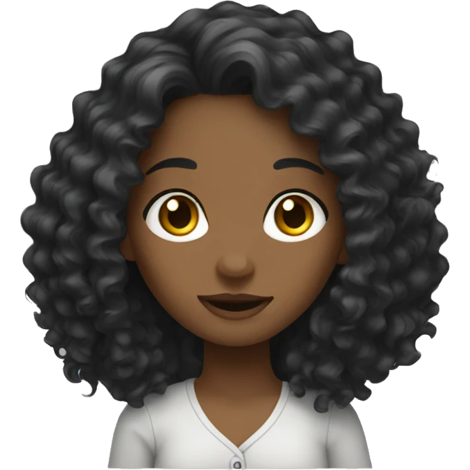 girl long dark curly hair emoji