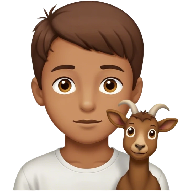 boy with brown hair and brown eyes and a goatie saying the word „poki“ emoji
