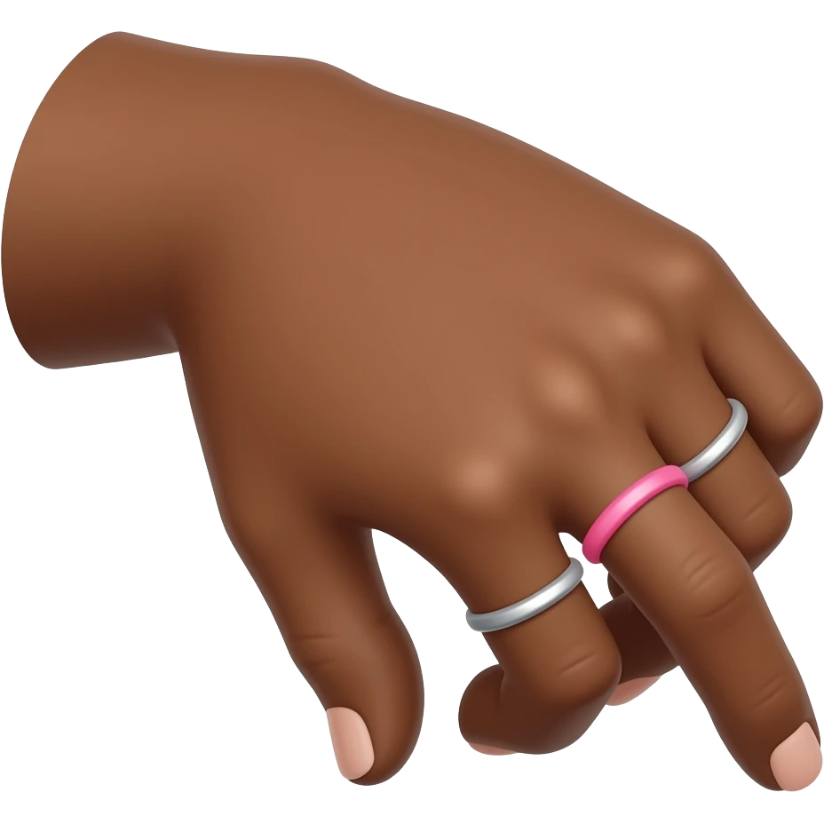 YVL Brown skin hand with a pinky and ring finger down emoji