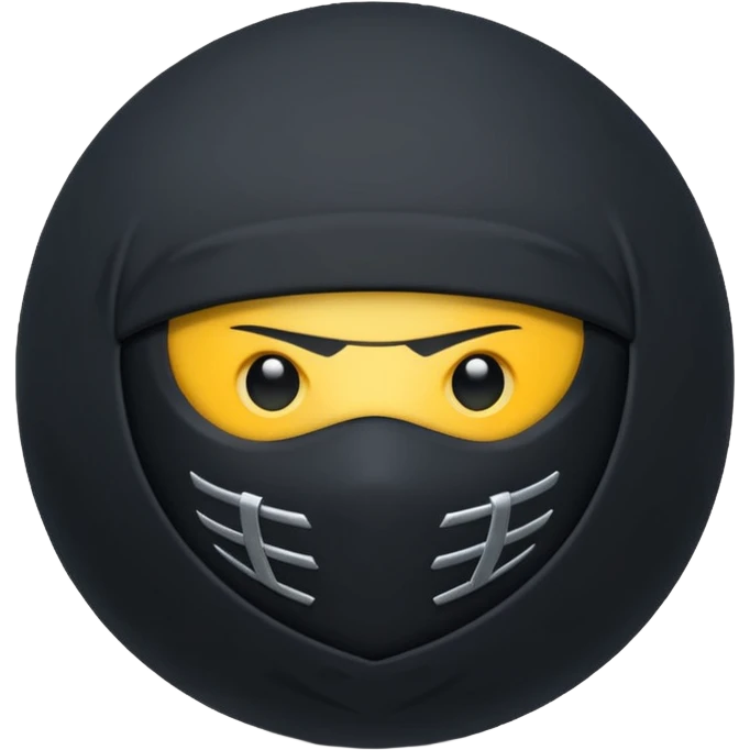 Black fabric Limbless ninja ball sphere emoji