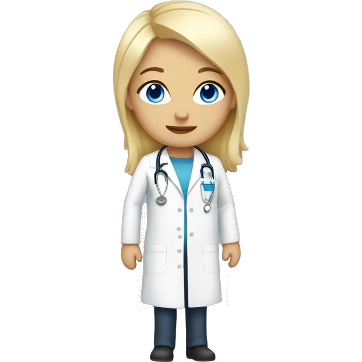 Full body White Pregnant doctor blue eyes, blond hair emoji