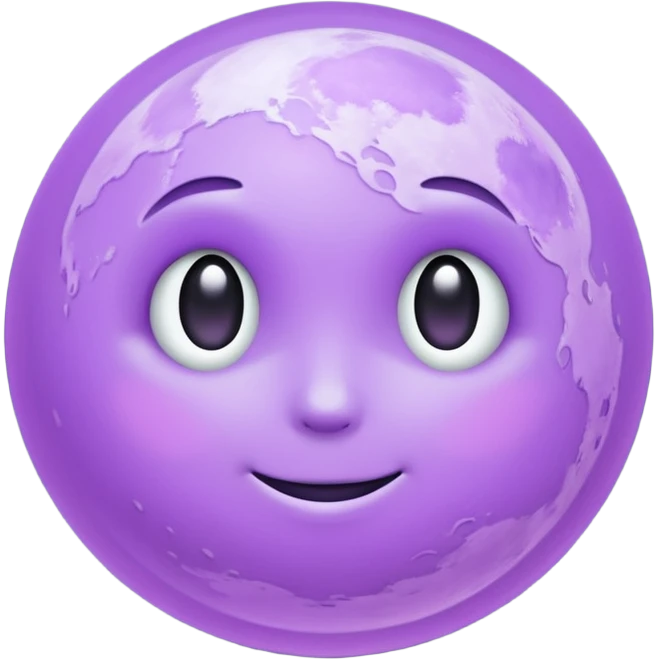 realistic Light purple moon emoji