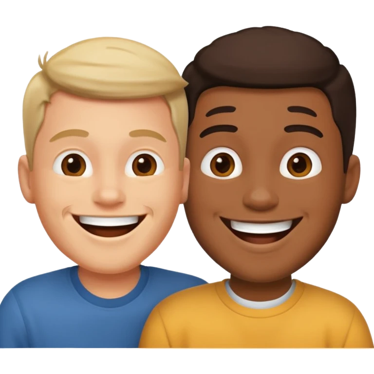 two happy male friends emoji