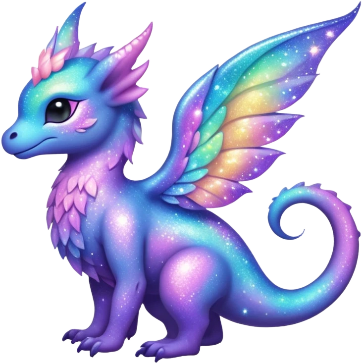 Pastel fantasy nebula glittery Randomly-faerie-drake-colored sparkly exotic Fakémon-creature emoji
