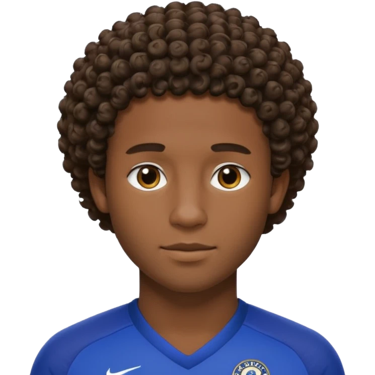 Chelsea player Esteban, with short curly hair and dark skin. emoji