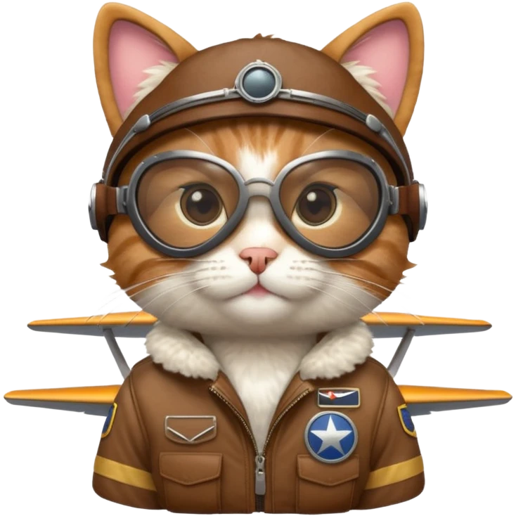 cat pilot riding plane emoji